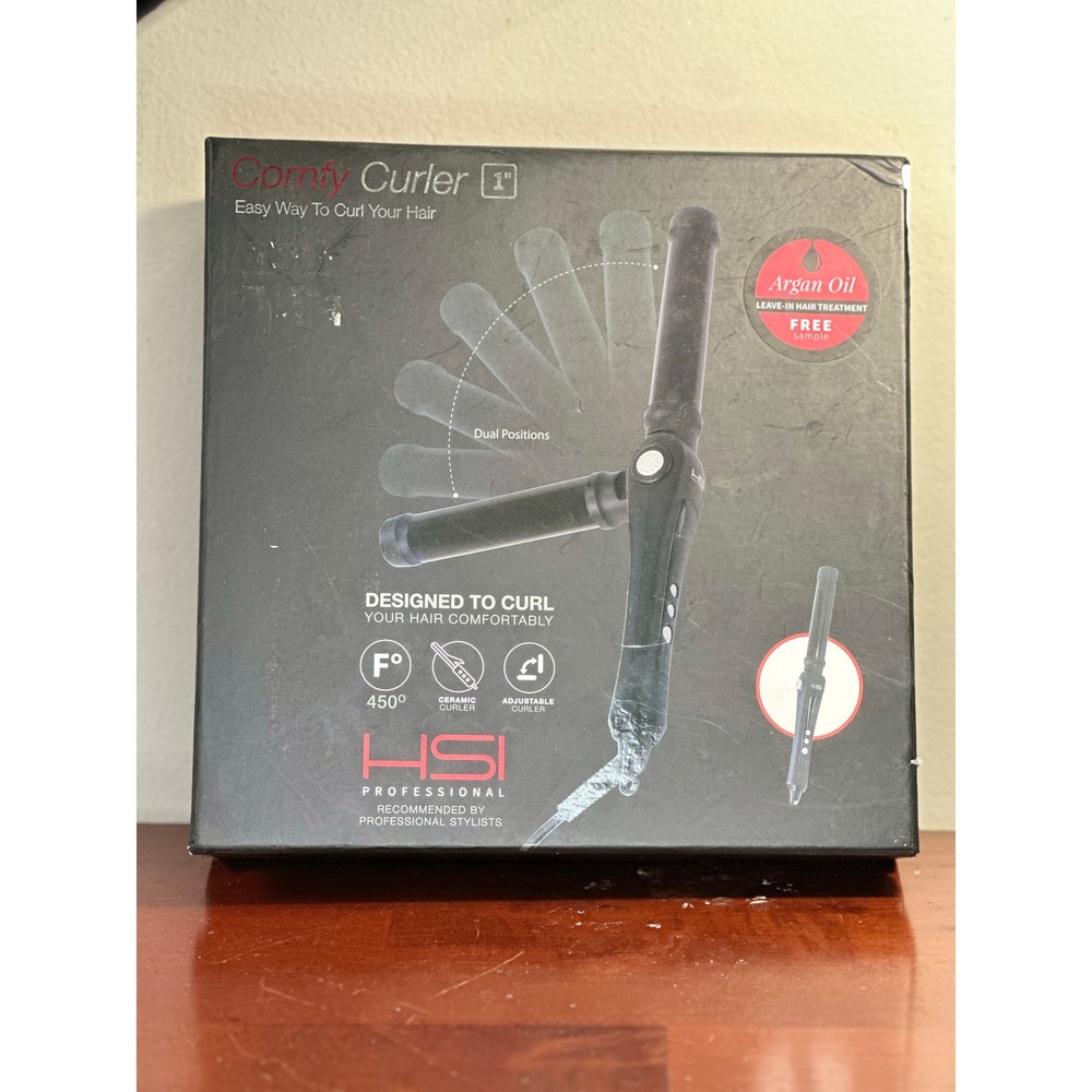 HSI Professional Comfy Curler 1 Inch Ceramic Adjustable Curling Wand Black